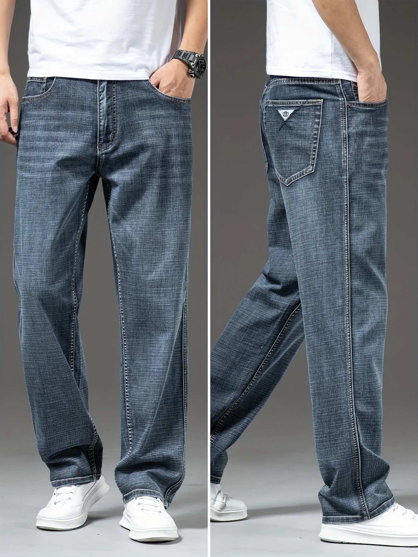Jean droit décontracté pour homme style urbain polyvalent - Image 4