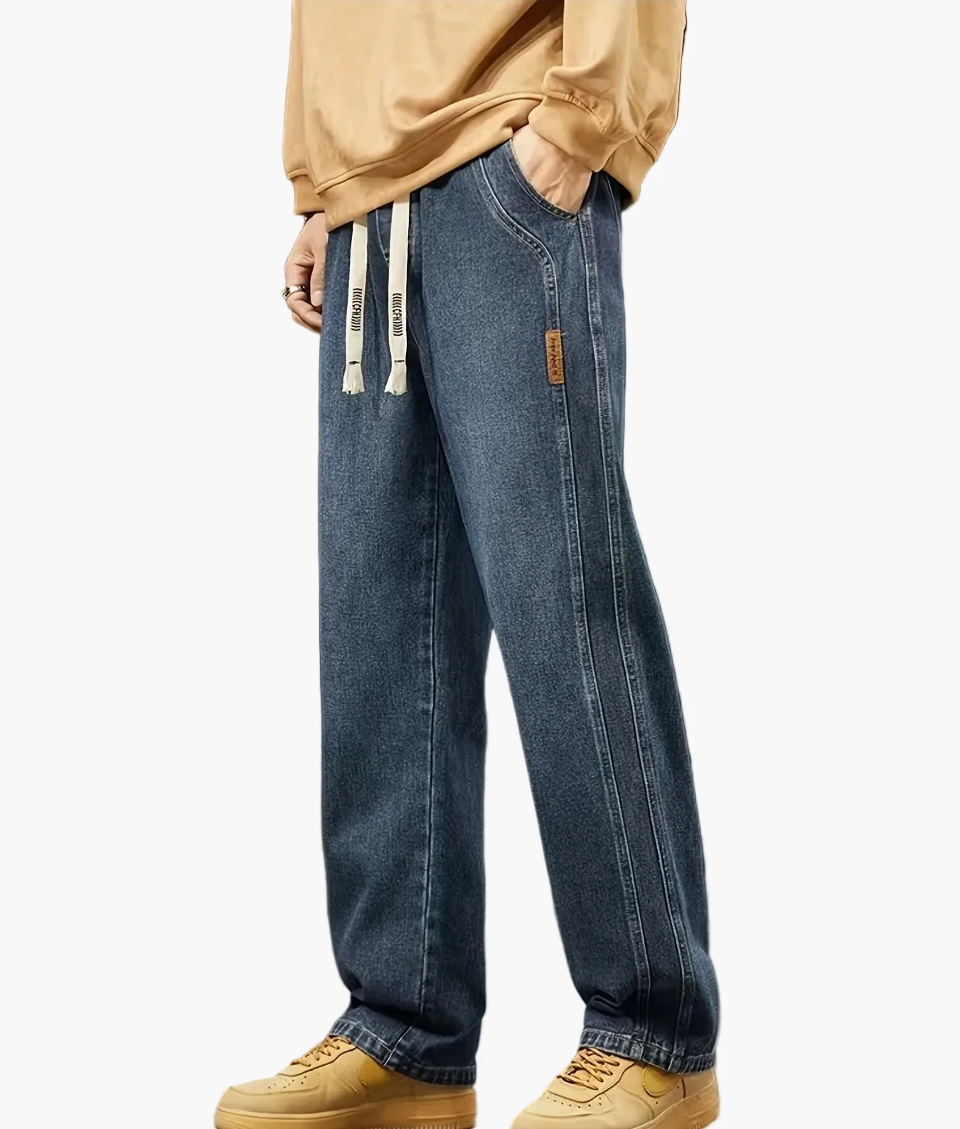 Jean large coupe ample pour homme style urbain décontracté - Image 10