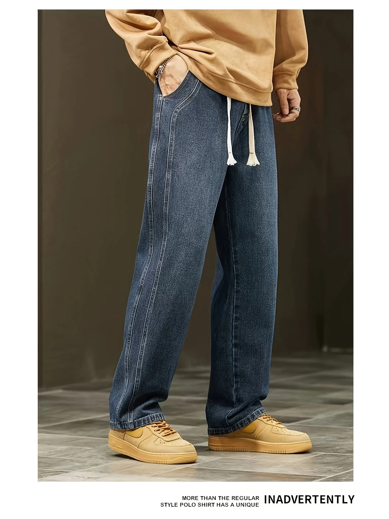 Jean large coupe ample pour homme style urbain décontracté - Image 7