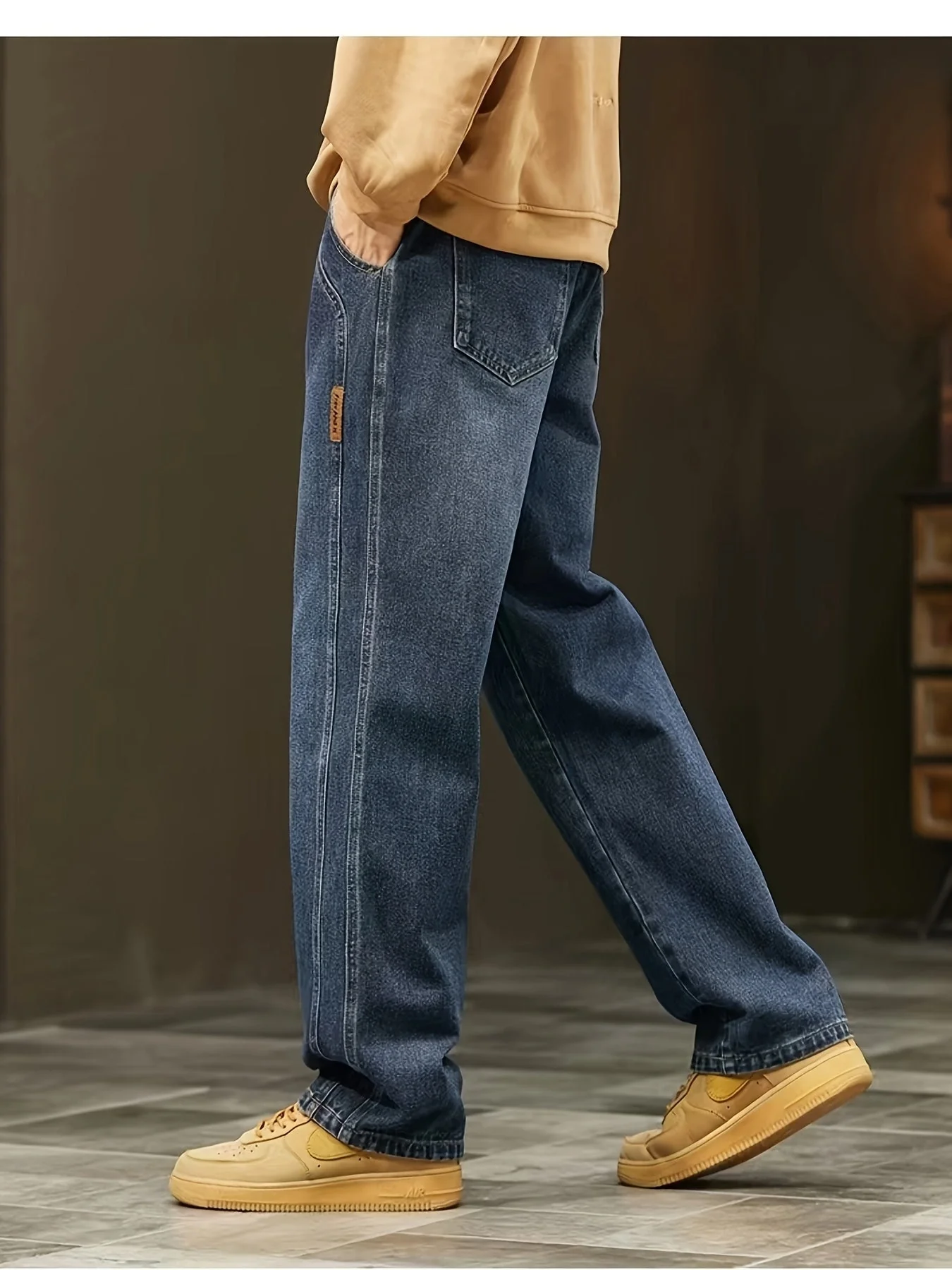 Jean large coupe ample pour homme style urbain décontracté - Image 8