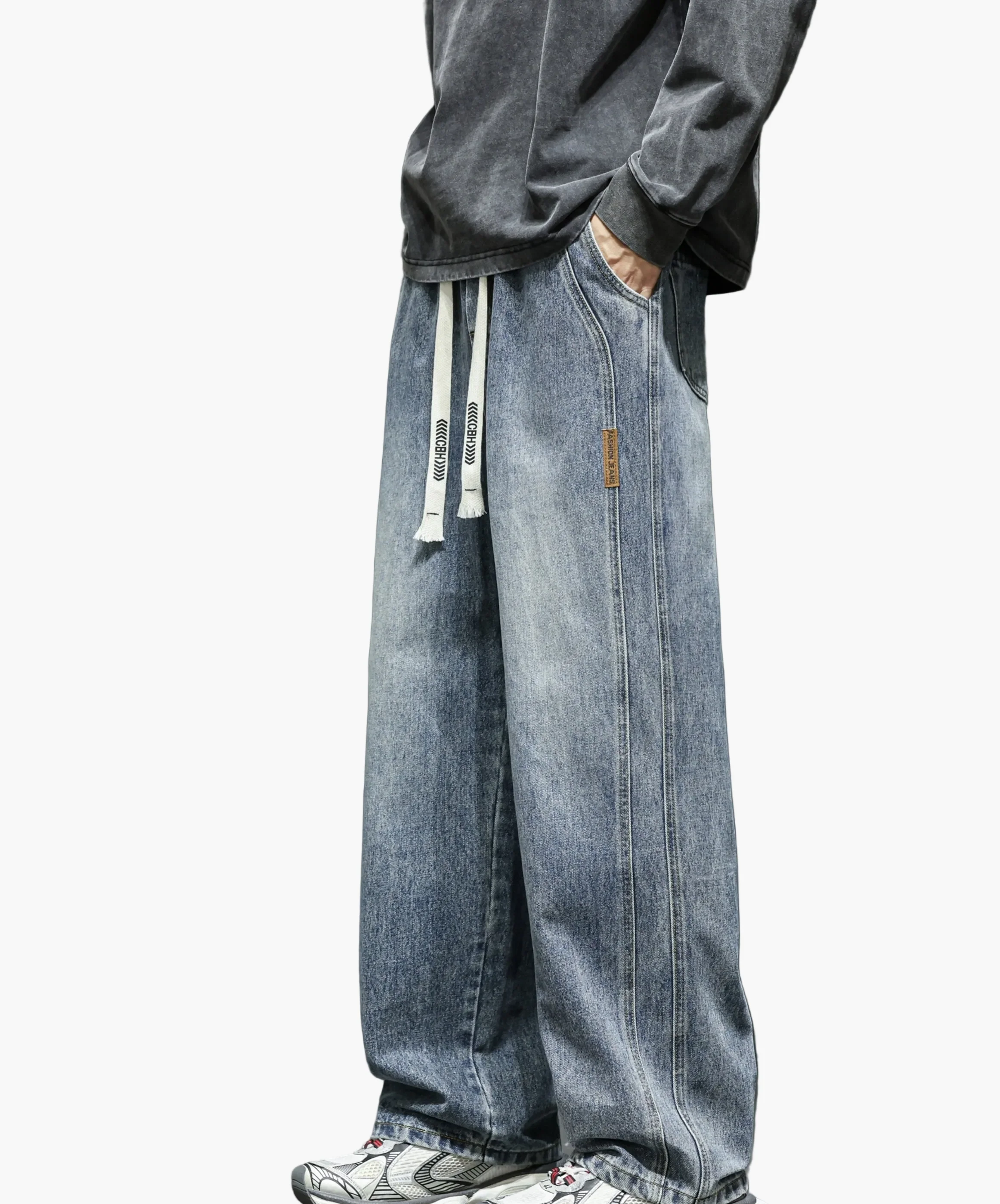 Jean large coupe ample pour homme style urbain décontracté - Image 9