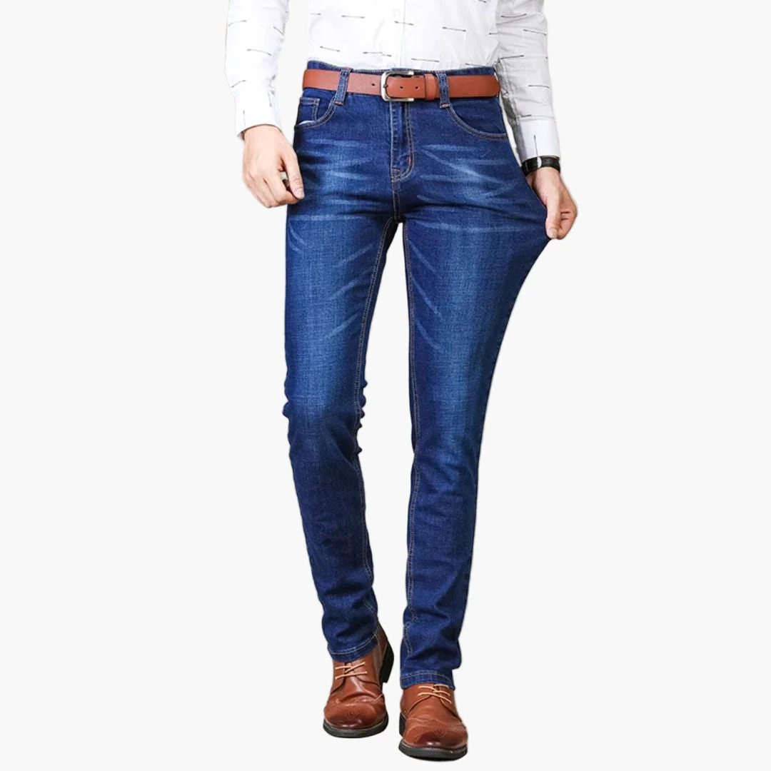 Jean stretch décontracté pour homme – Coupe droite, idéal pour le quotidien et le bureau - Image 2