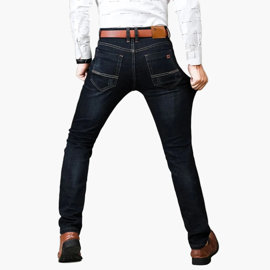 Jean stretch décontracté pour homme – Coupe droite, idéal pour le quotidien et le bureau - Image 3