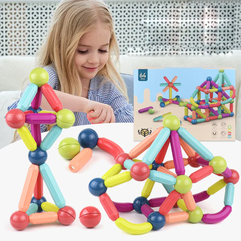 Jeu de Construction Magnétique Éducatif pour Enfants – Développement de la Logique et de l’Imagination - Image 4