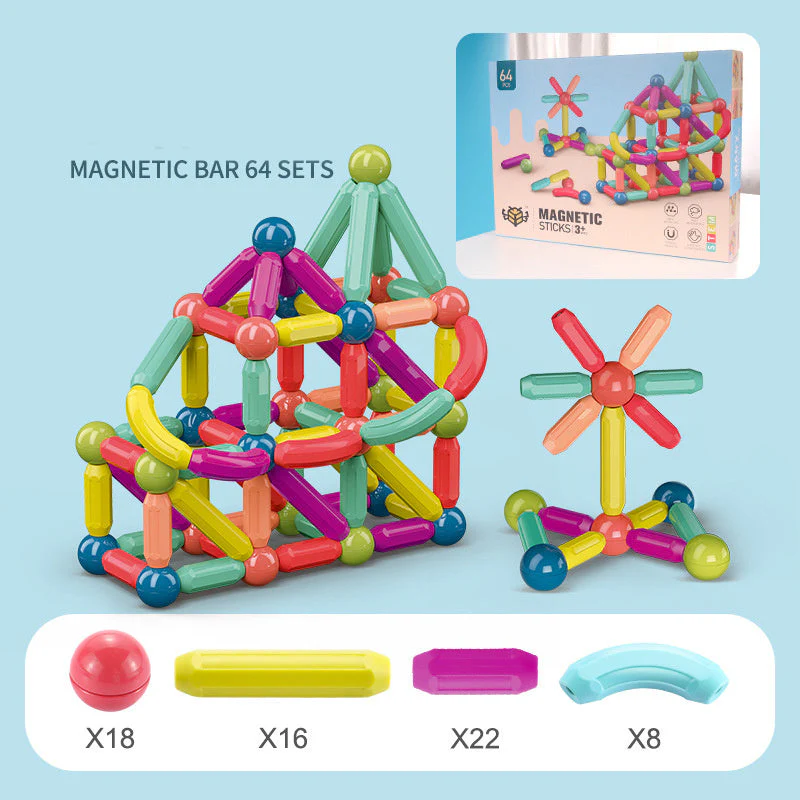 Jeu de Construction Magnétique Éducatif pour Enfants – Développement de la Logique et de l’Imagination - Image 6