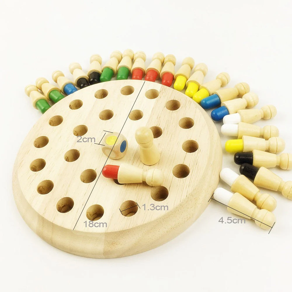 Jeu d'échecs mémoire en bois pour enfants – Jeu éducatif Montessori - Image 5
