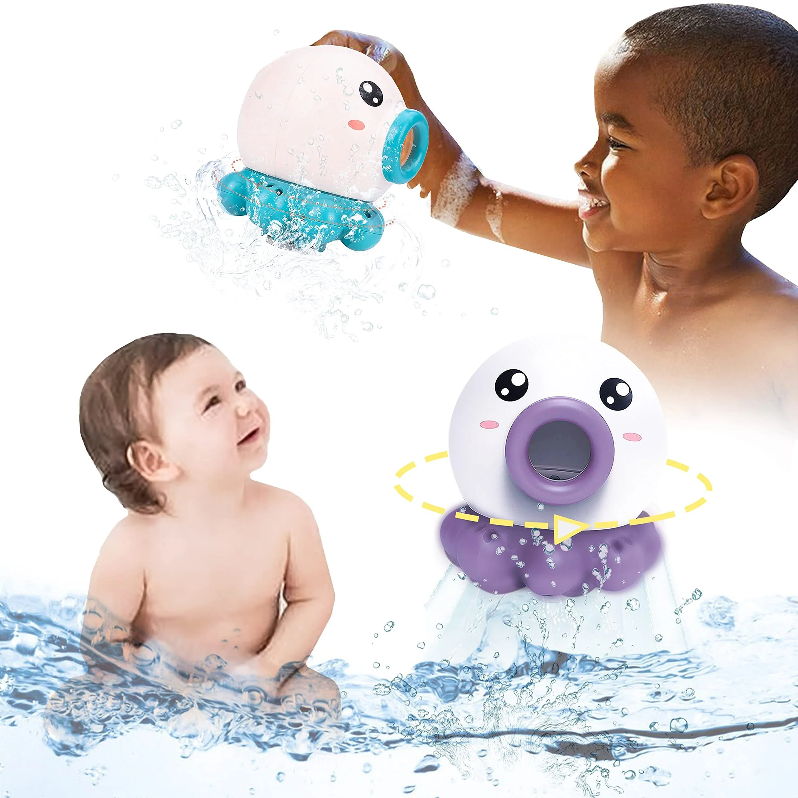 Jouet de Bain Bébé Pulvérisateur Poulpe pour Garçons et Filles – Jouet Éducatif et Ludique pour Baignoire et Piscine – Idéal pour 0 à 5 Ans - Image 3