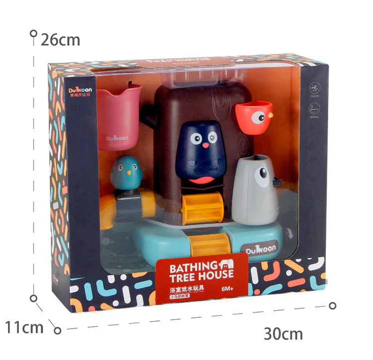 Jouet éducatif arbre interactif pour enfants – Maison d’oiseaux, jeu d’eau et d’adresse - Image 5