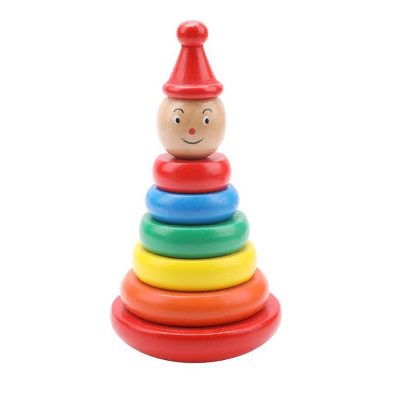 Jouet Éducatif Empilable en Bois pour Enfants - Tour Arc-en-ciel Ludique - Image 3