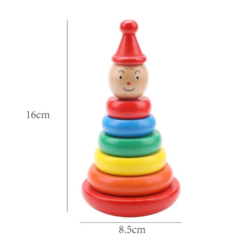 Jouet Éducatif Empilable en Bois pour Enfants - Tour Arc-en-ciel Ludique - Image 5