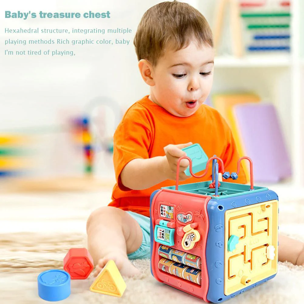 Jouet éducatif Montessori enfant – Cube d'activités sensoriel et mathématique - Image 2