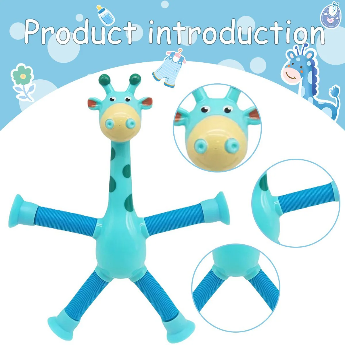 Jouet Girafe Télescopique à Ventouse pour Bébé et Enfant – Jouet Éducatif et Sensoriel Ludique - Image 4