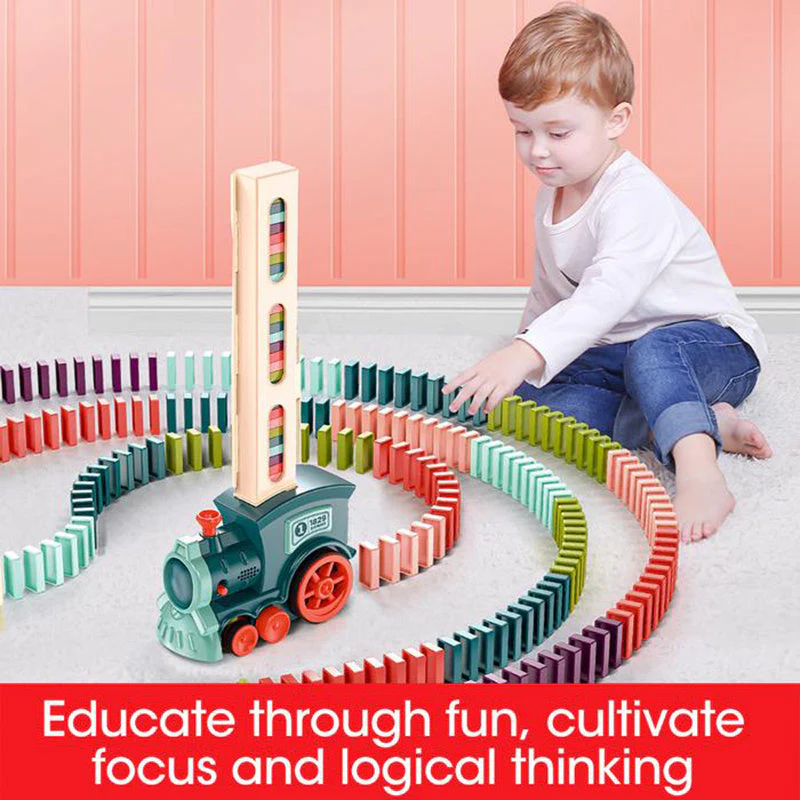 Jouet Train Domino Automatique pour Enfants – Développement de l’Imagination et Coordination - Image 2