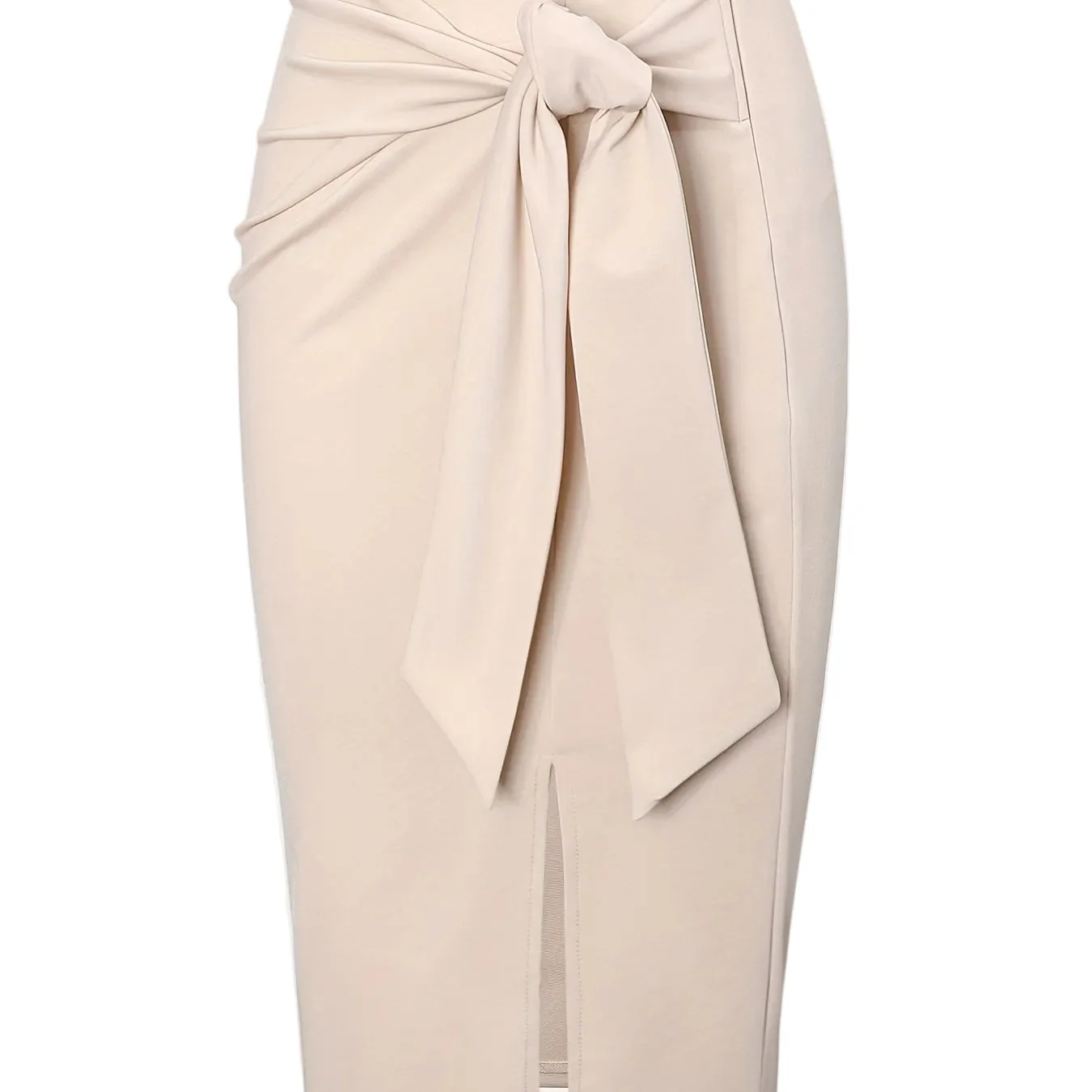 Jupe crayon élégante femme nouée à la taille, fente latérale, style bureau ou soirée - Image 13