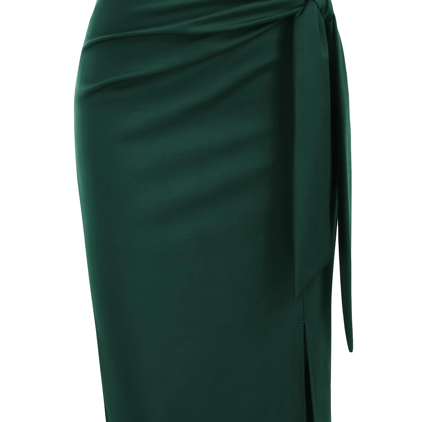 Jupe crayon élégante femme nouée à la taille, fente latérale, style bureau ou soirée - Image 14