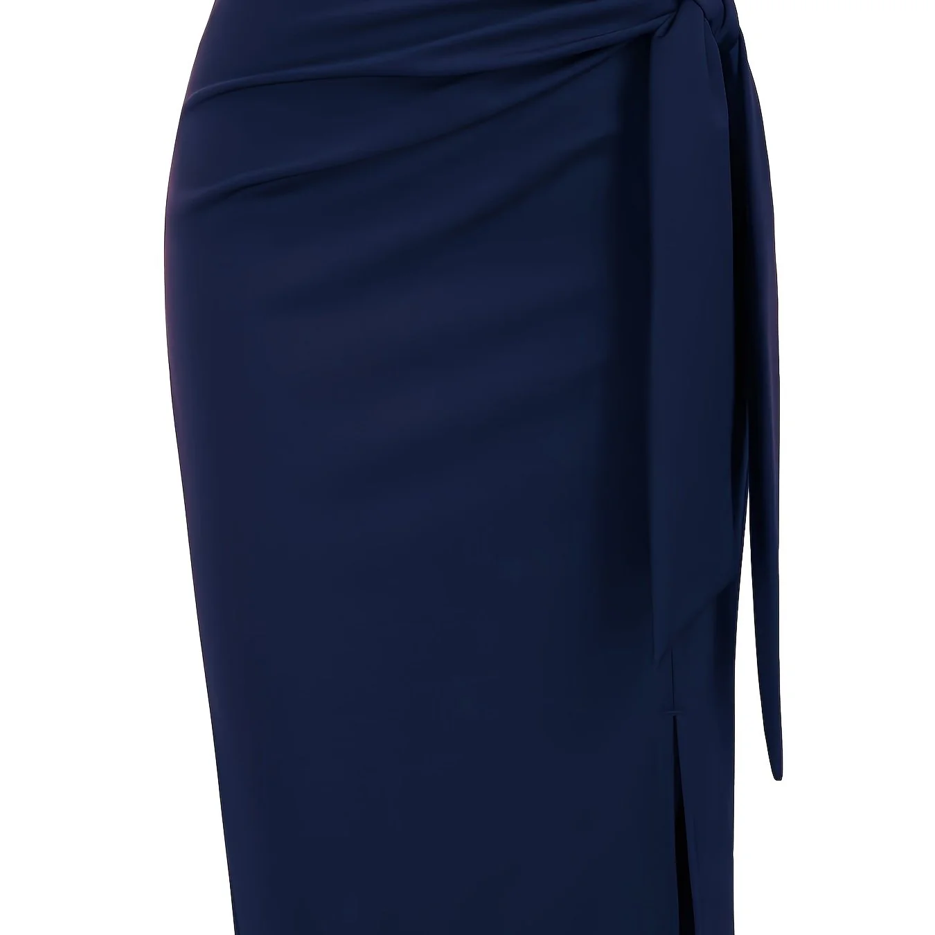 Jupe crayon élégante femme nouée à la taille, fente latérale, style bureau ou soirée - Image 17
