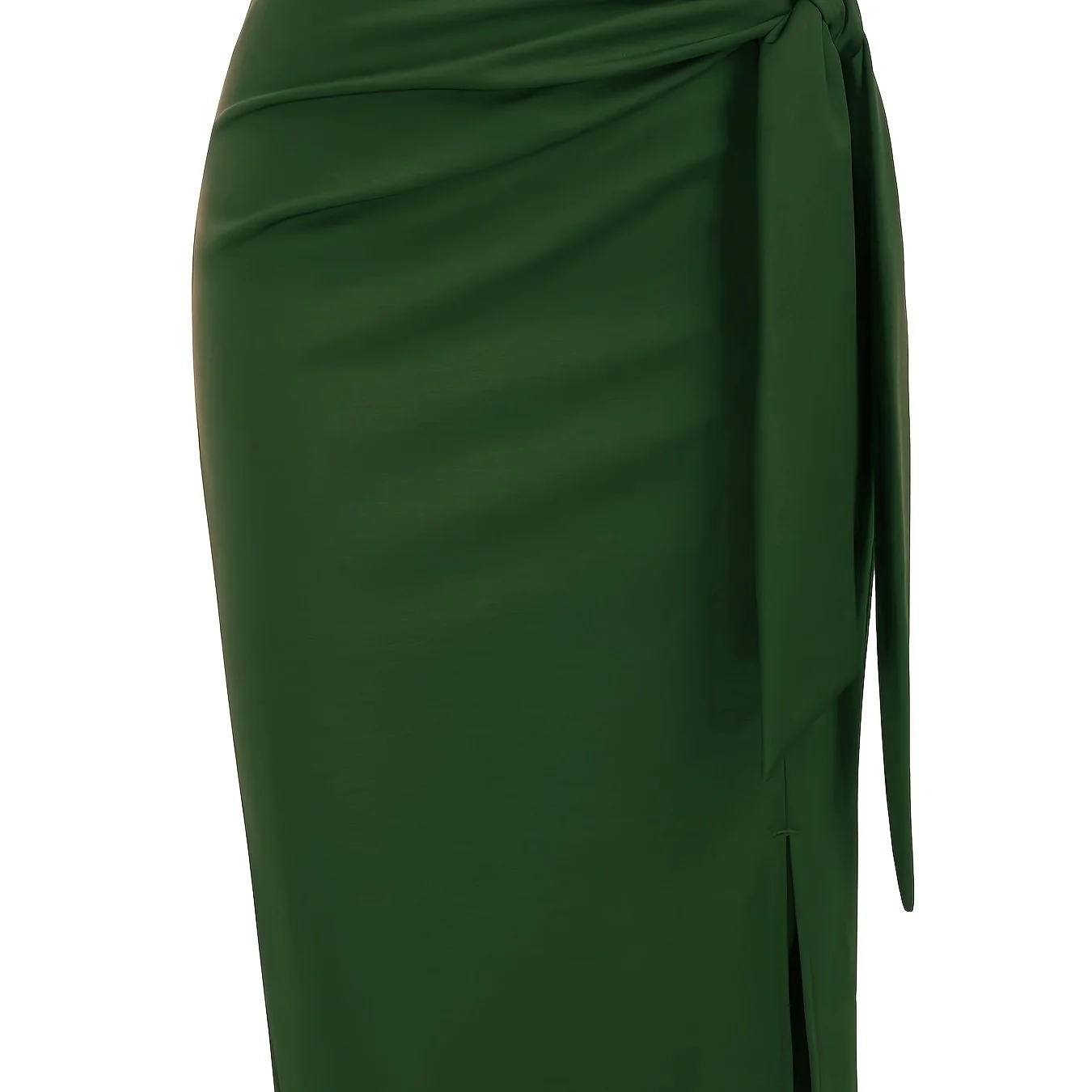 Jupe crayon élégante femme nouée à la taille, fente latérale, style bureau ou soirée - Image 18
