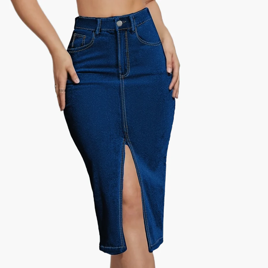 Jupe crayon fendue à taille haute pour femme, style casual chic, idéale pour l'été - Image 13
