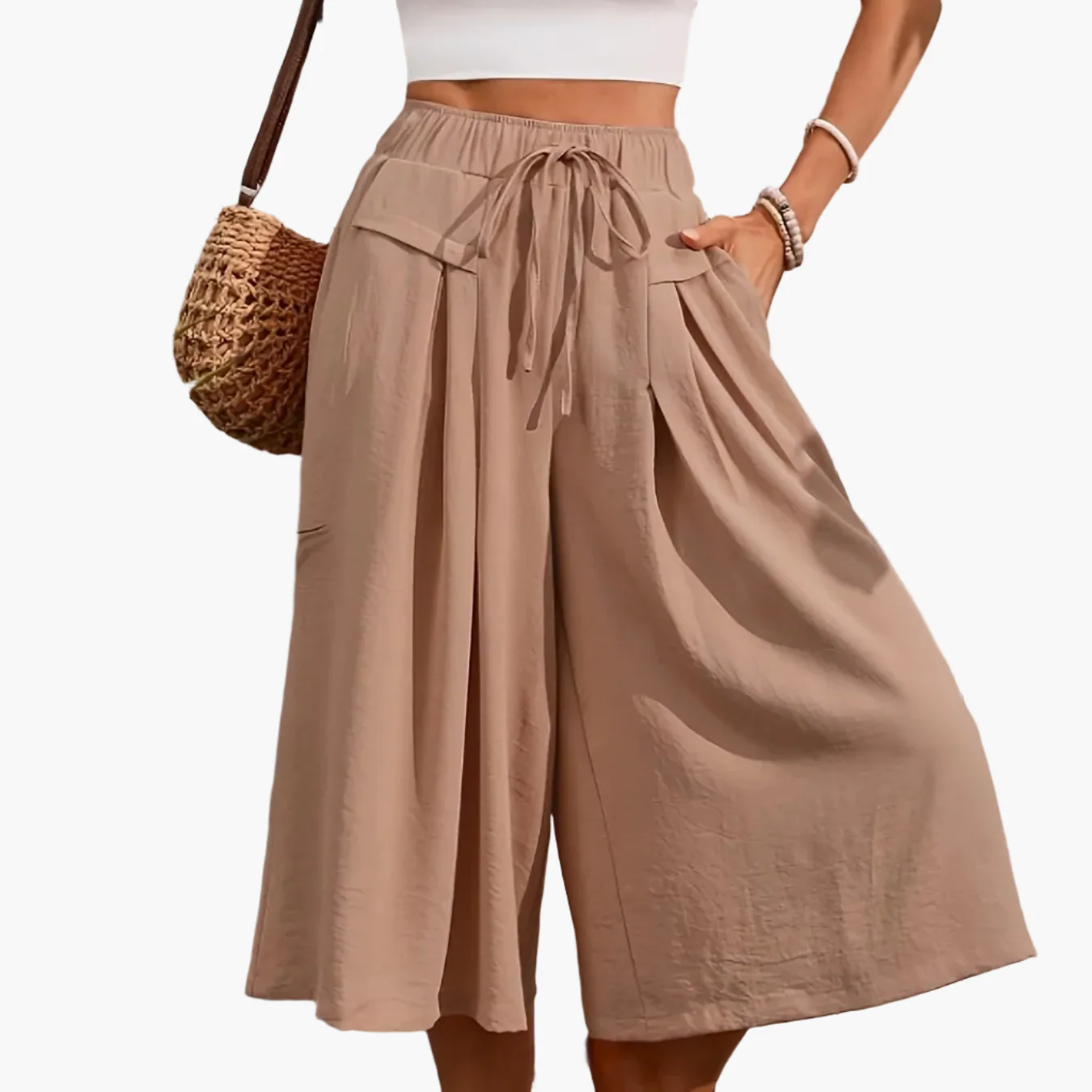 Jupe-culotte ample femme style élégant pour l'été, coupe large et décontractée - Image 12
