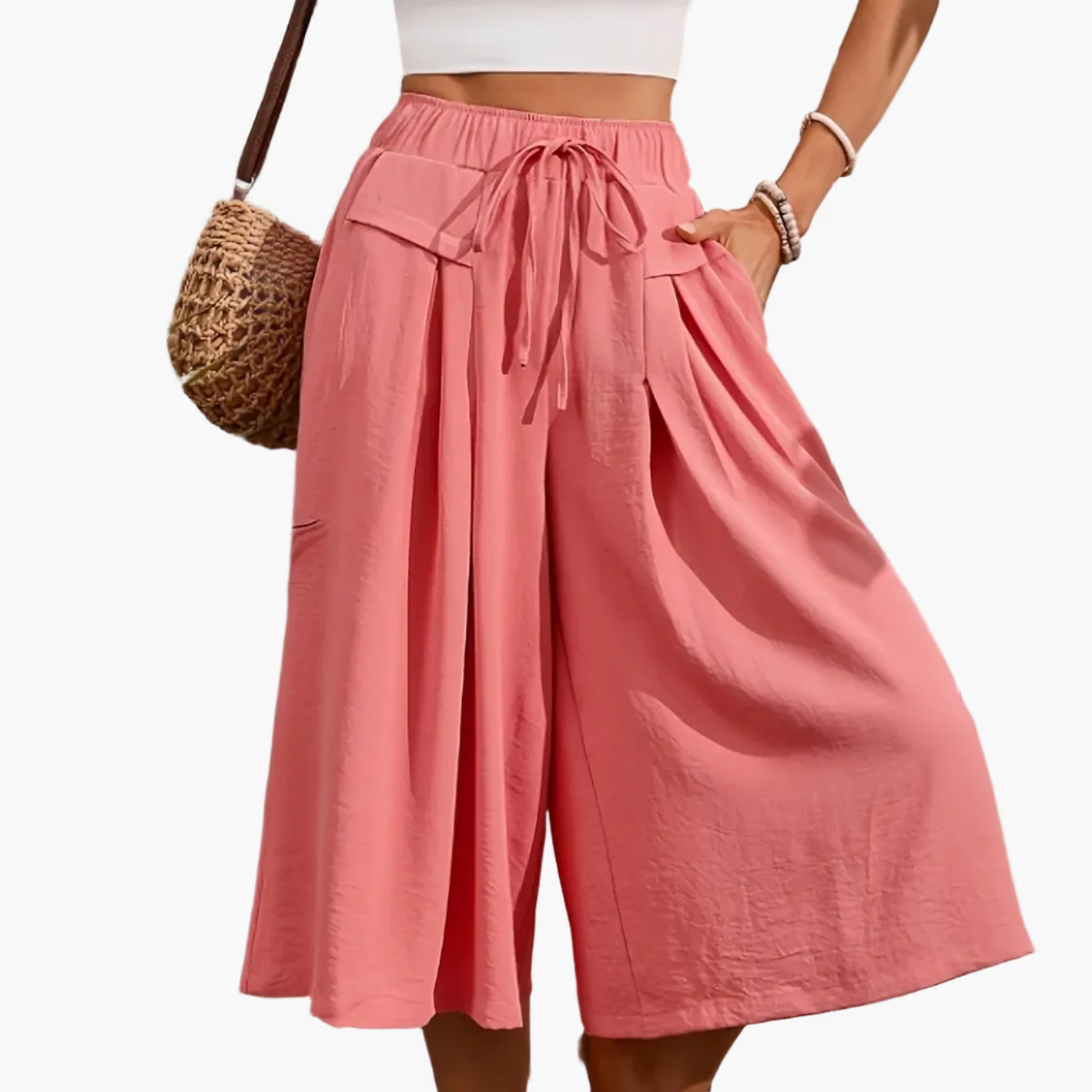 Jupe-culotte ample femme style élégant pour l'été, coupe large et décontractée - Image 13