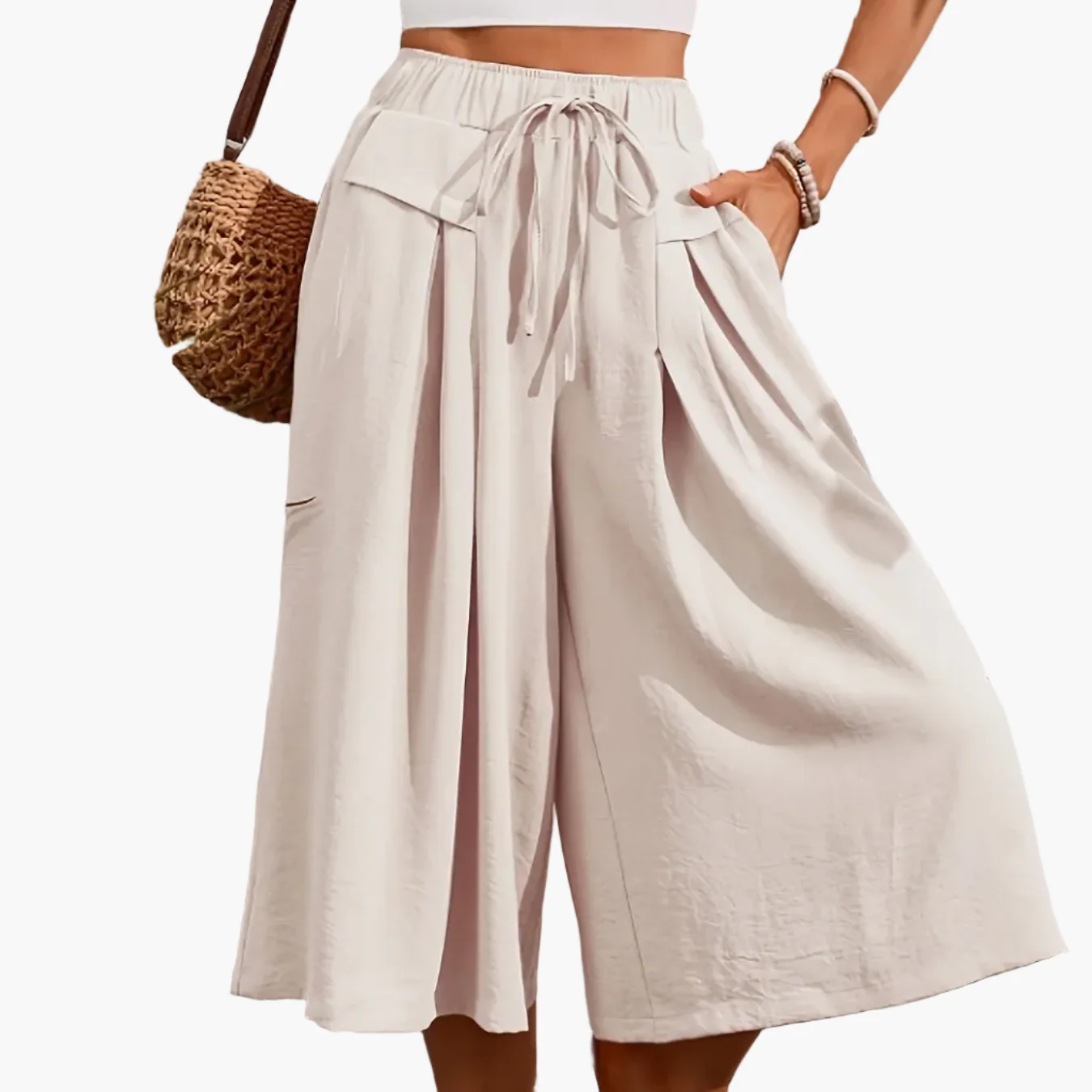 Jupe-culotte ample femme style élégant pour l'été, coupe large et décontractée - Image 15