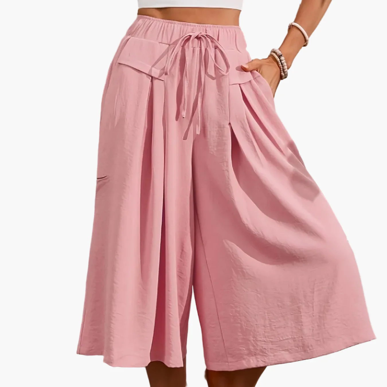 Jupe-culotte ample femme style élégant pour l'été, coupe large et décontractée - Image 19