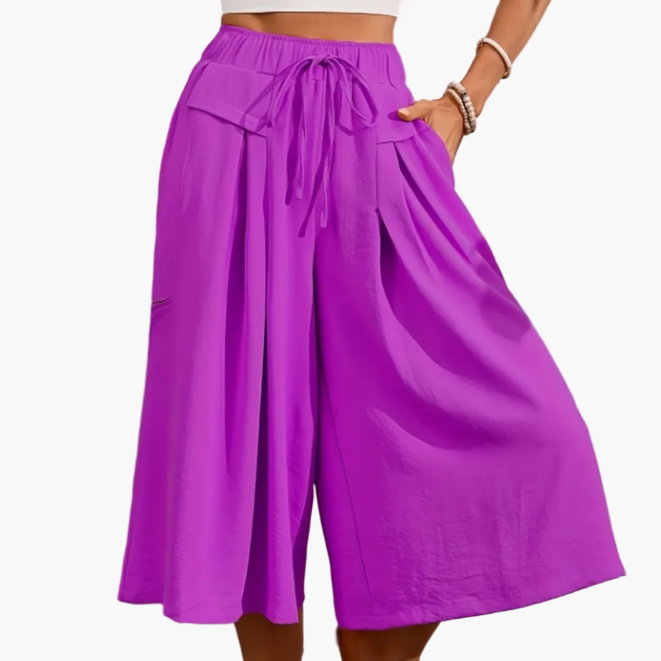 Jupe-culotte ample femme style élégant pour l'été, coupe large et décontractée - Image 20