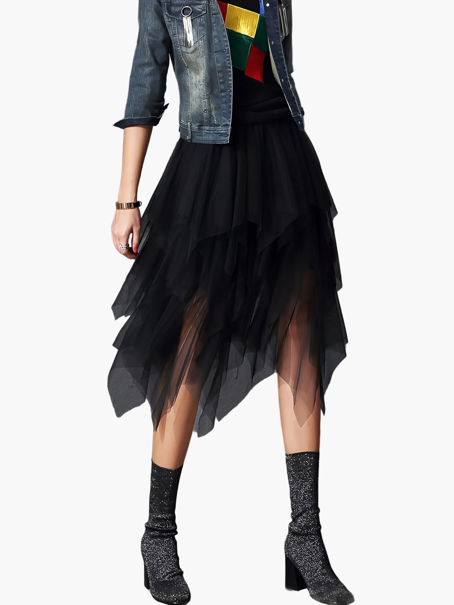 Jupe femme élégante style tulle volanté pour occasions spéciales - Image 6
