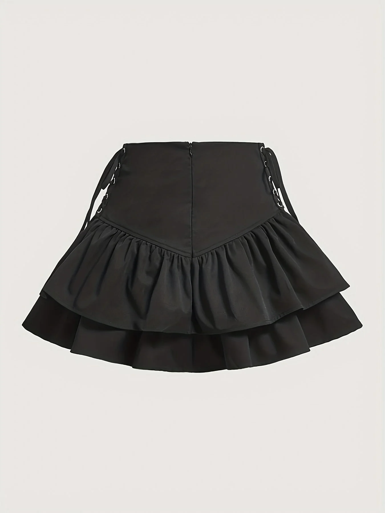 Jupe femme gothique élégante à volants avec laçage corset pour soirées et tenues alternatives - Image 2