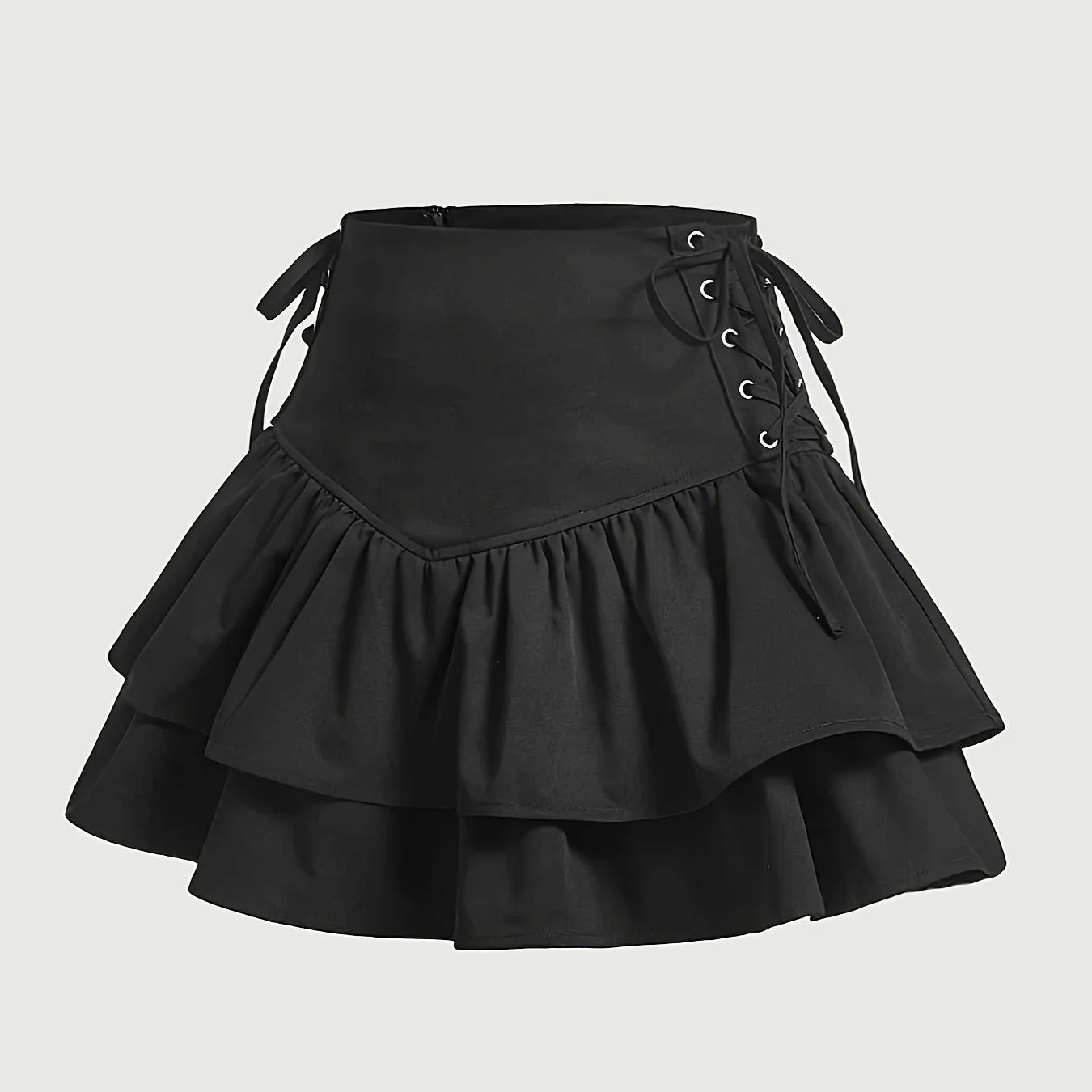 Jupe femme gothique élégante à volants avec laçage corset pour soirées et tenues alternatives - Image 5