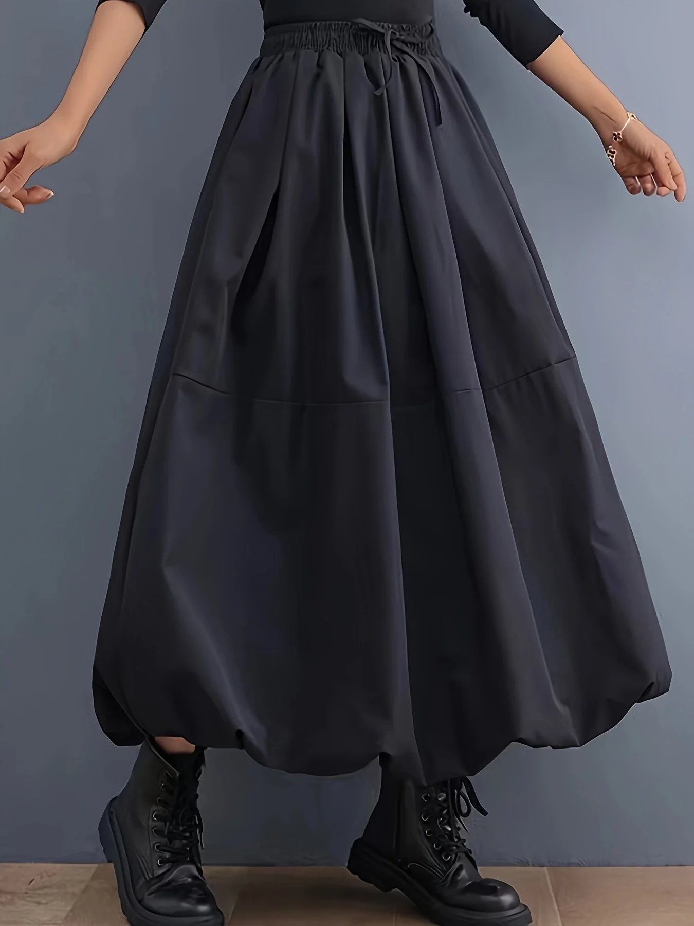Jupe longue ample femme style bohème chic avec poches élégantes - Image 3