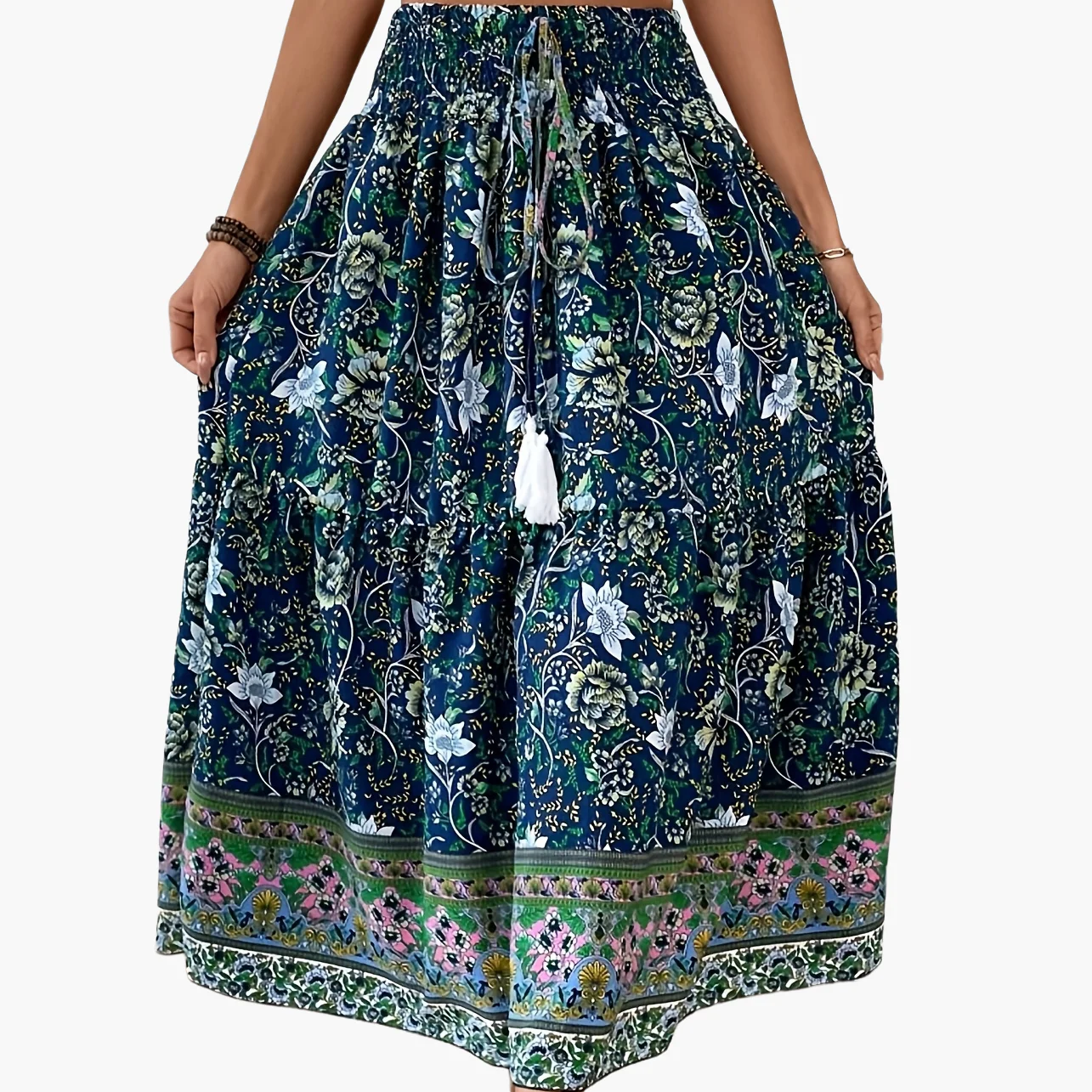 Jupe longue bohème à motif floral pour femme, style été élégant - Image 14