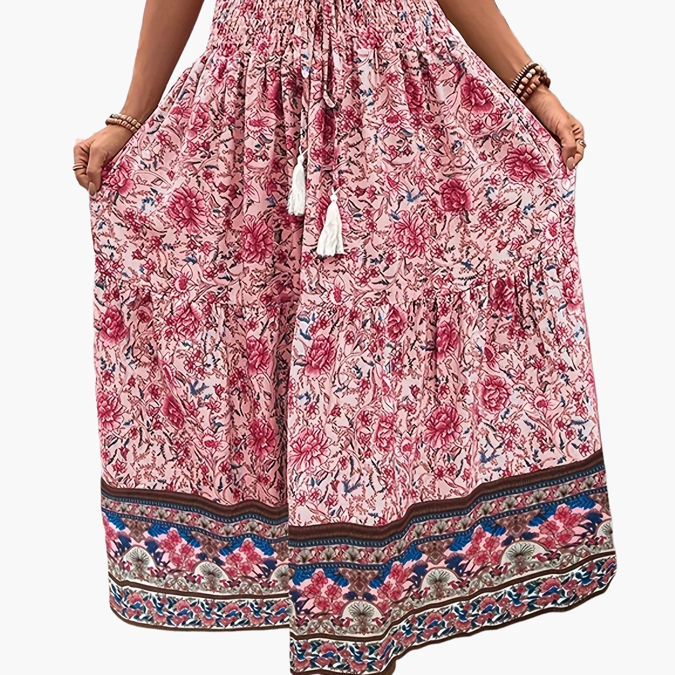 Jupe longue bohème à motif floral pour femme, style été élégant - Image 15