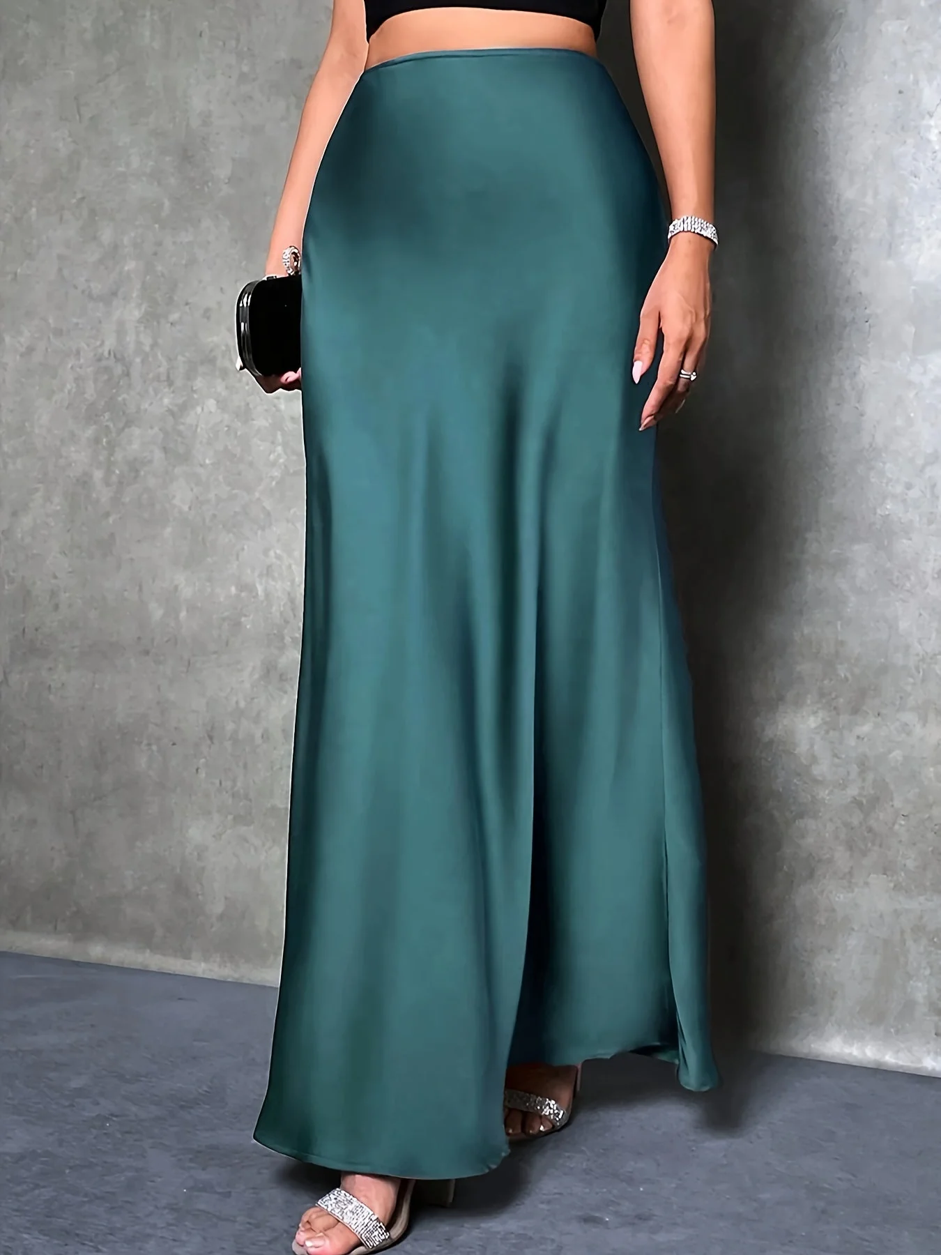 Jupe Longue Élégante Femme Style Soirée et Cocktail - Image 3