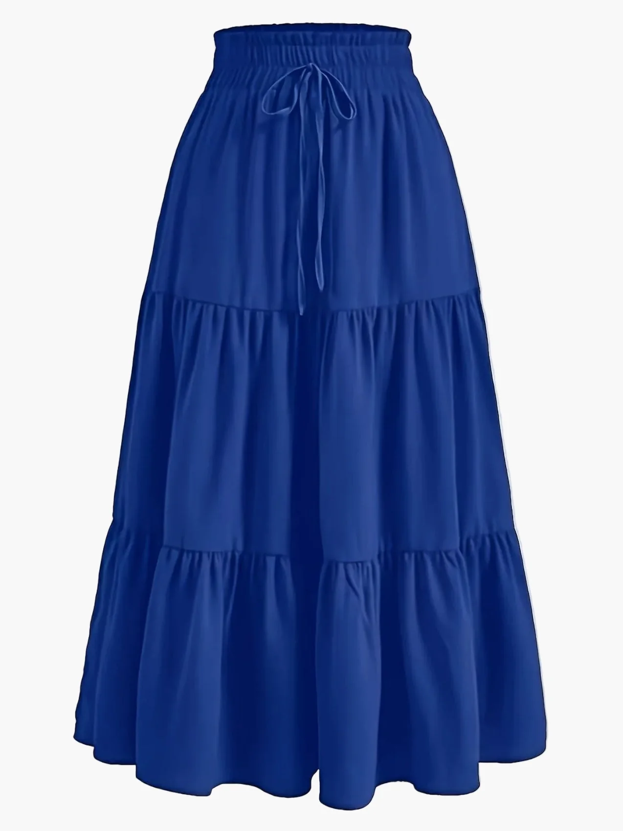 Jupe Longue Femme Élégante Taille Haute à Volants, Style Printemps Été, Idéale pour Loisirs et Sorties - Image 10