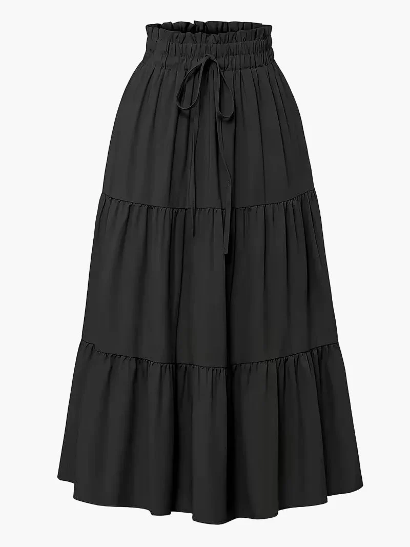 Jupe Longue Femme Élégante Taille Haute à Volants, Style Printemps Été, Idéale pour Loisirs et Sorties - Image 12