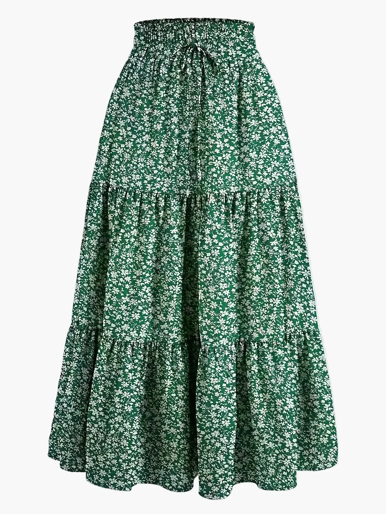 Jupe Longue Femme Élégante Taille Haute à Volants, Style Printemps Été, Idéale pour Loisirs et Sorties - Image 2