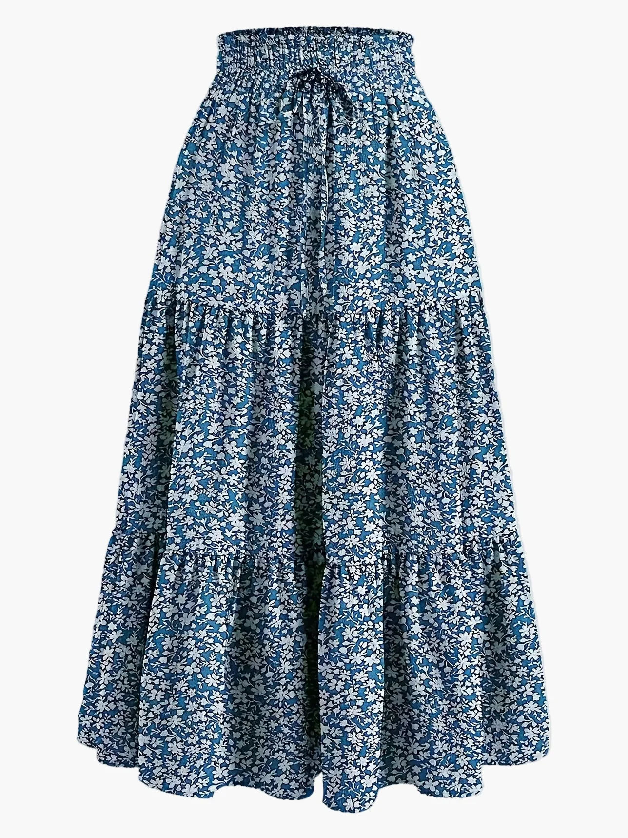 Jupe Longue Femme Élégante Taille Haute à Volants, Style Printemps Été, Idéale pour Loisirs et Sorties - Image 5