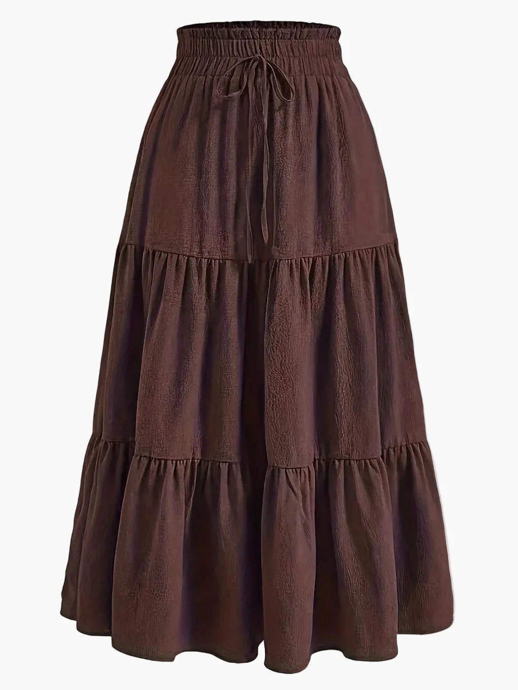 Jupe Longue Femme Élégante Taille Haute à Volants, Style Printemps Été, Idéale pour Loisirs et Sorties - Image 7