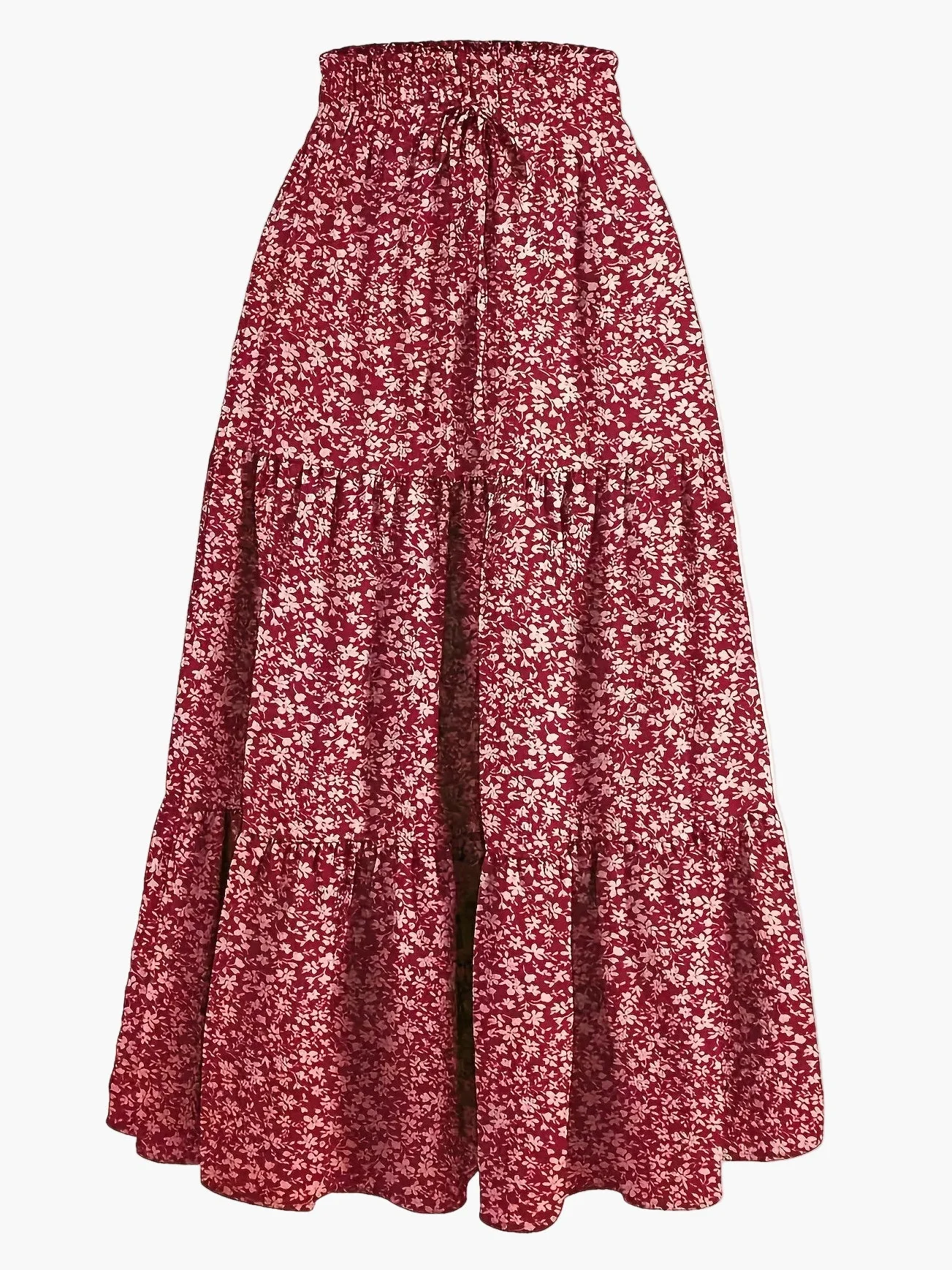 Jupe Longue Femme Élégante Taille Haute à Volants, Style Printemps Été, Idéale pour Loisirs et Sorties - Image 9