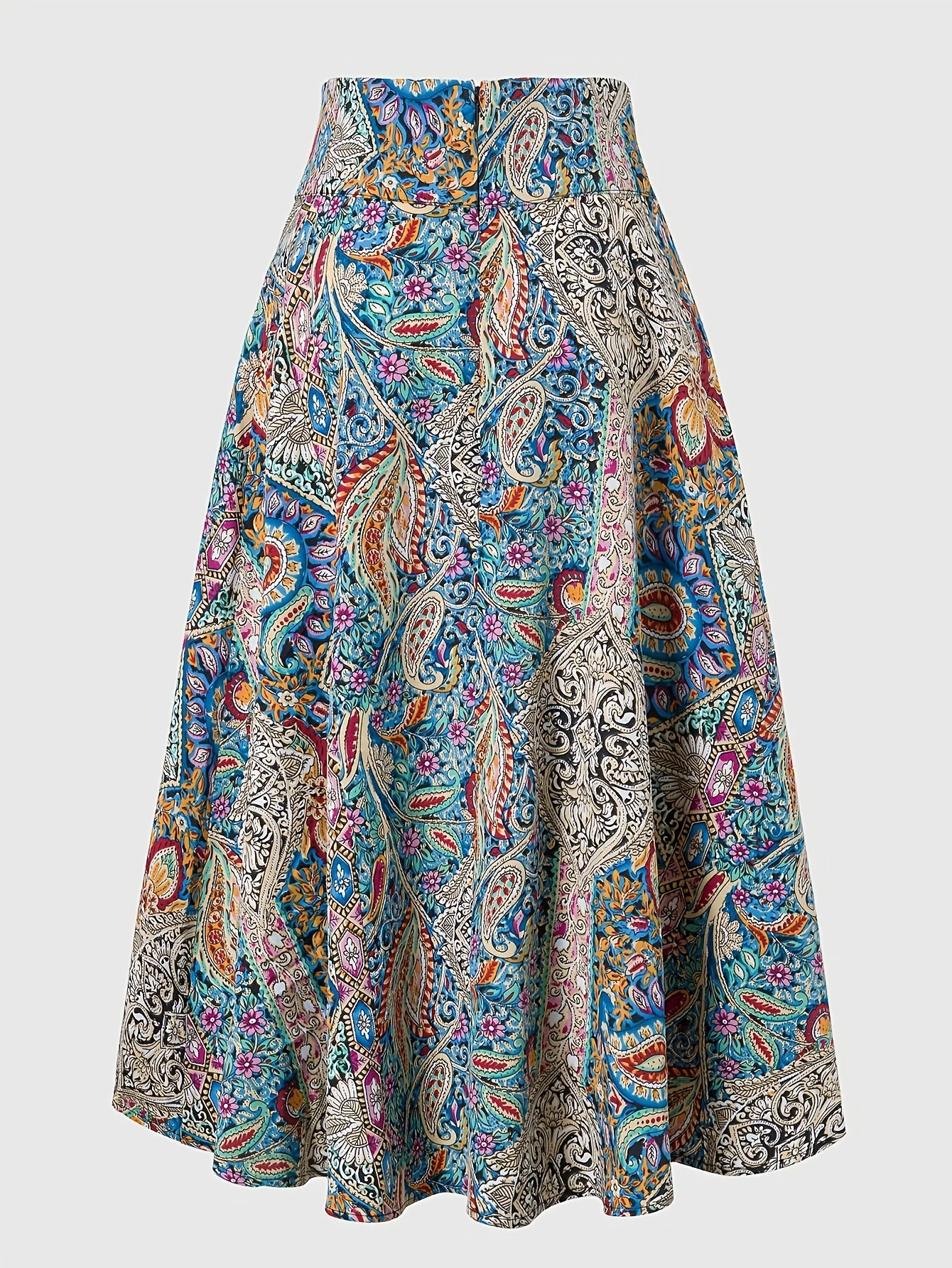 Jupe longue femme style bohème chic imprimé paisley – Élégante et fluide pour le printemps-été - Image 3