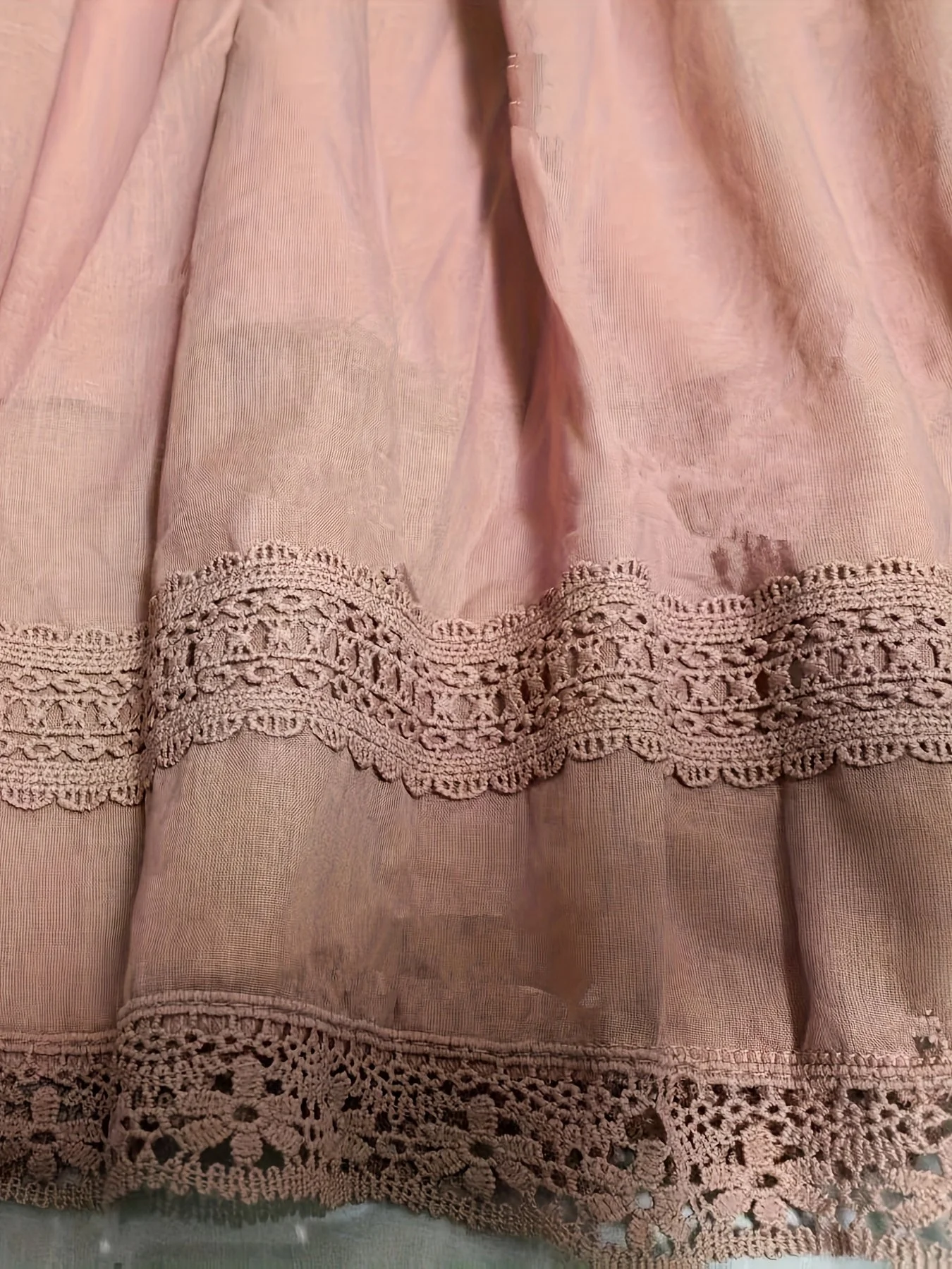 Jupe longue femme style bohème avec dentelle, élégante et fluide pour l'été - Image 9