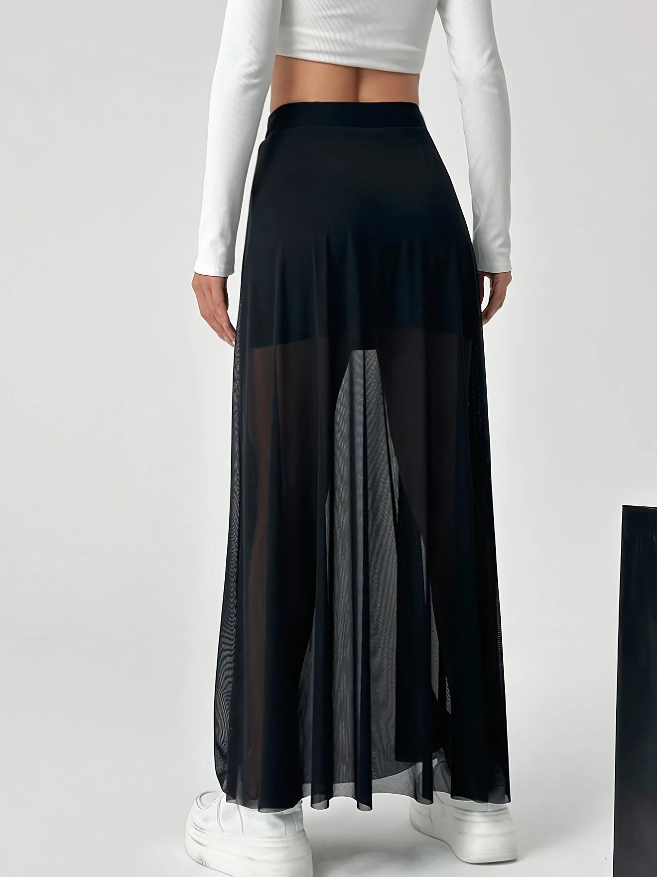 Jupe longue fluide transparente style vacances femme - Image 2