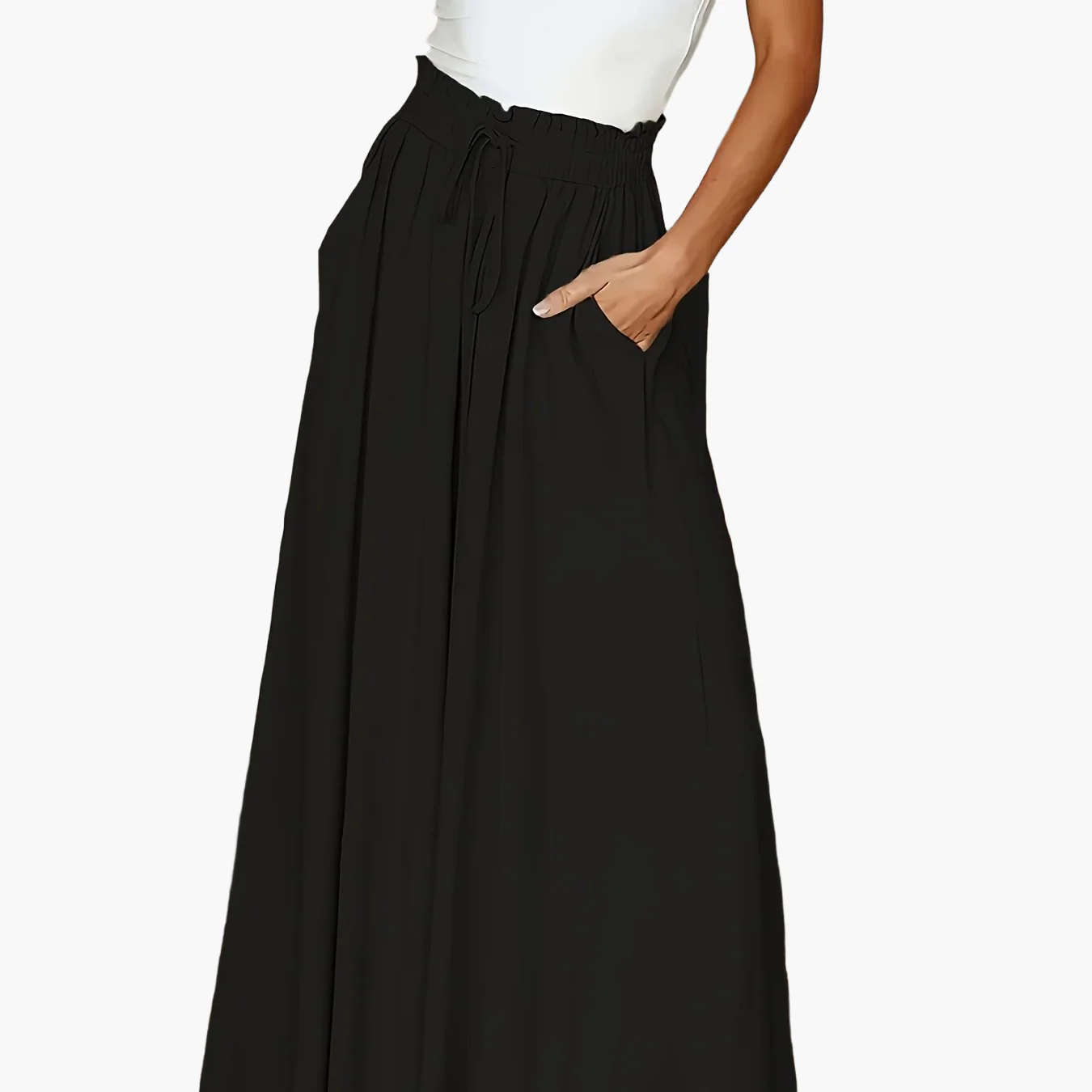 Jupe longue large taille haute avec poches pour femme – Style décontracté chic printemps/été - Image 13