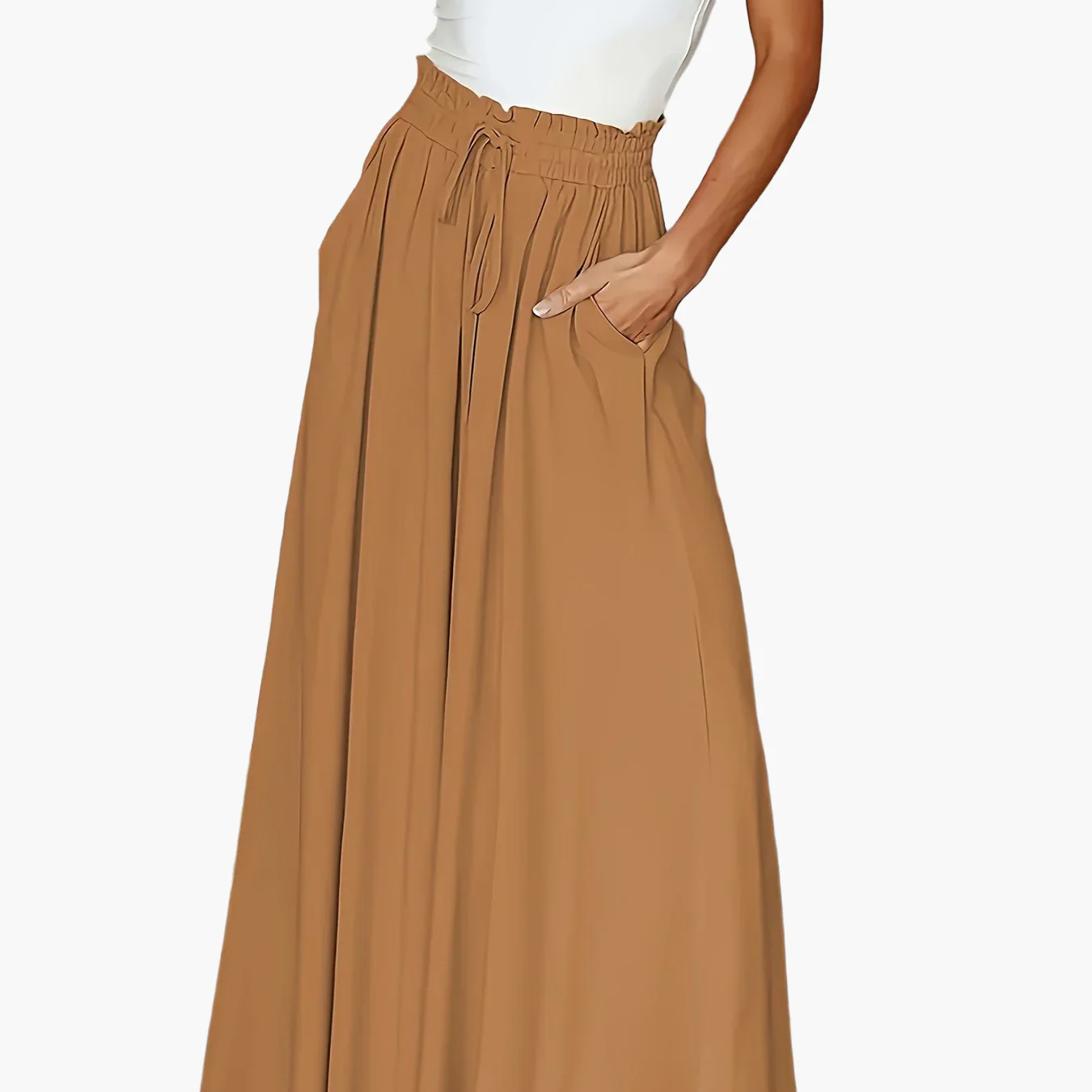 Jupe longue large taille haute avec poches pour femme – Style décontracté chic printemps/été - Image 17