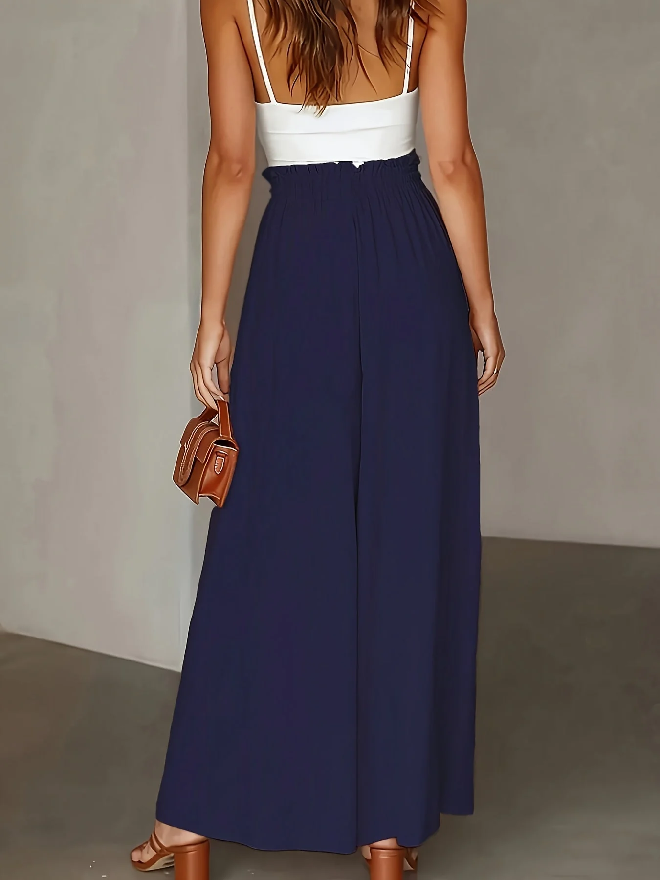 Jupe longue large taille haute avec poches pour femme – Style décontracté chic printemps/été - Image 8