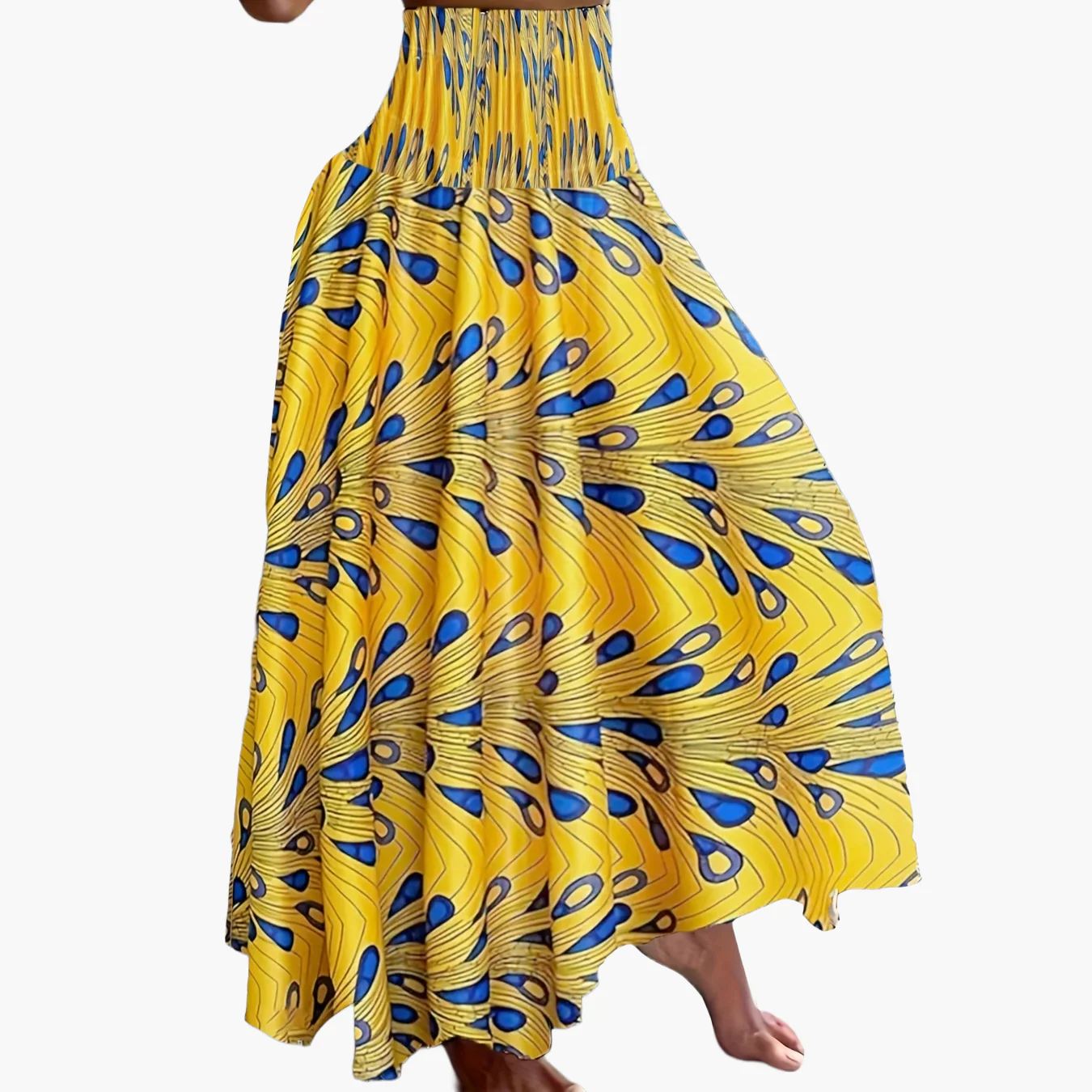 Jupe longue taille haute bohème femme à motifs tropicaux pour l'été - Image 14