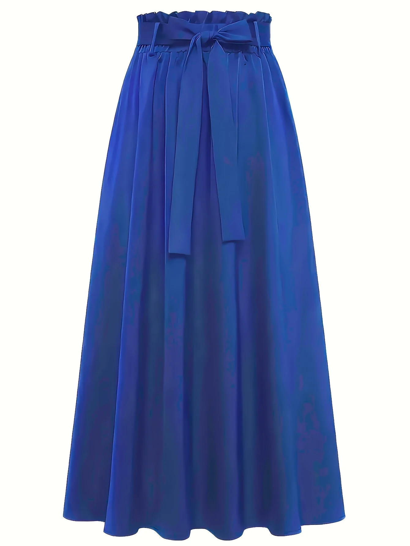Jupe longue taille haute style paperbag femme élégante et décontractée - Image 4