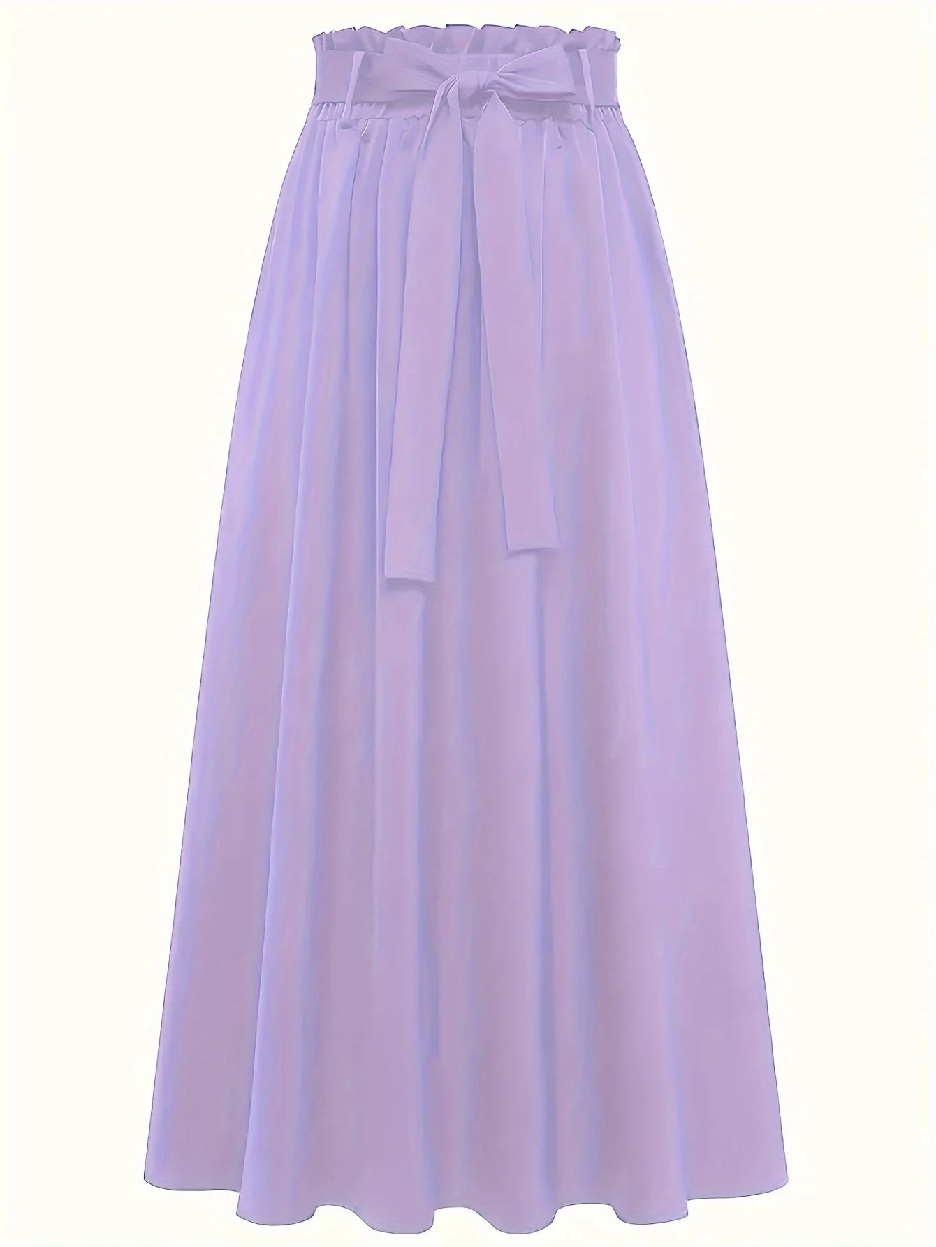 Jupe longue taille haute style paperbag femme élégante et décontractée - Image 5