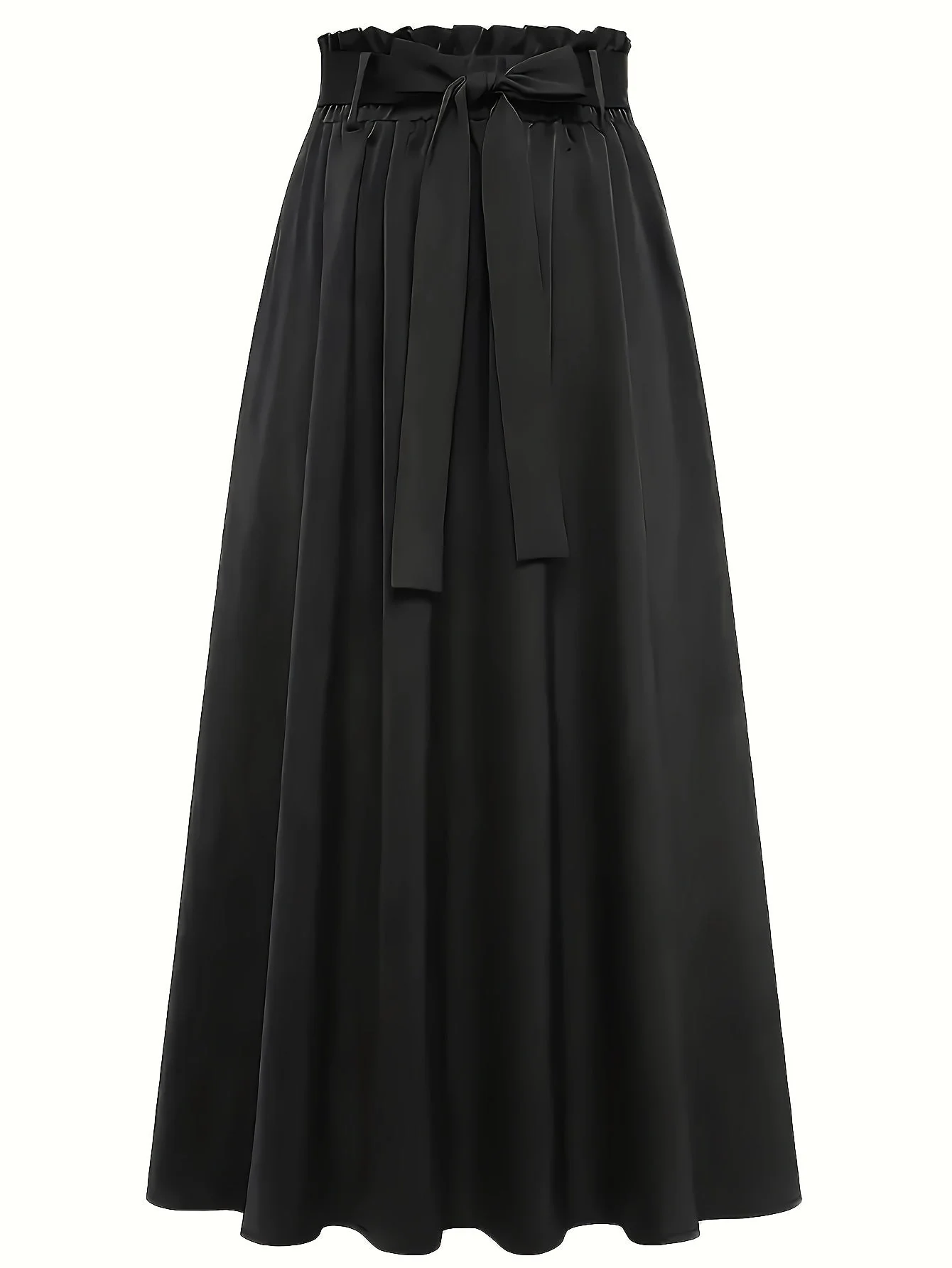 Jupe longue taille haute style paperbag femme élégante et décontractée - Image 6